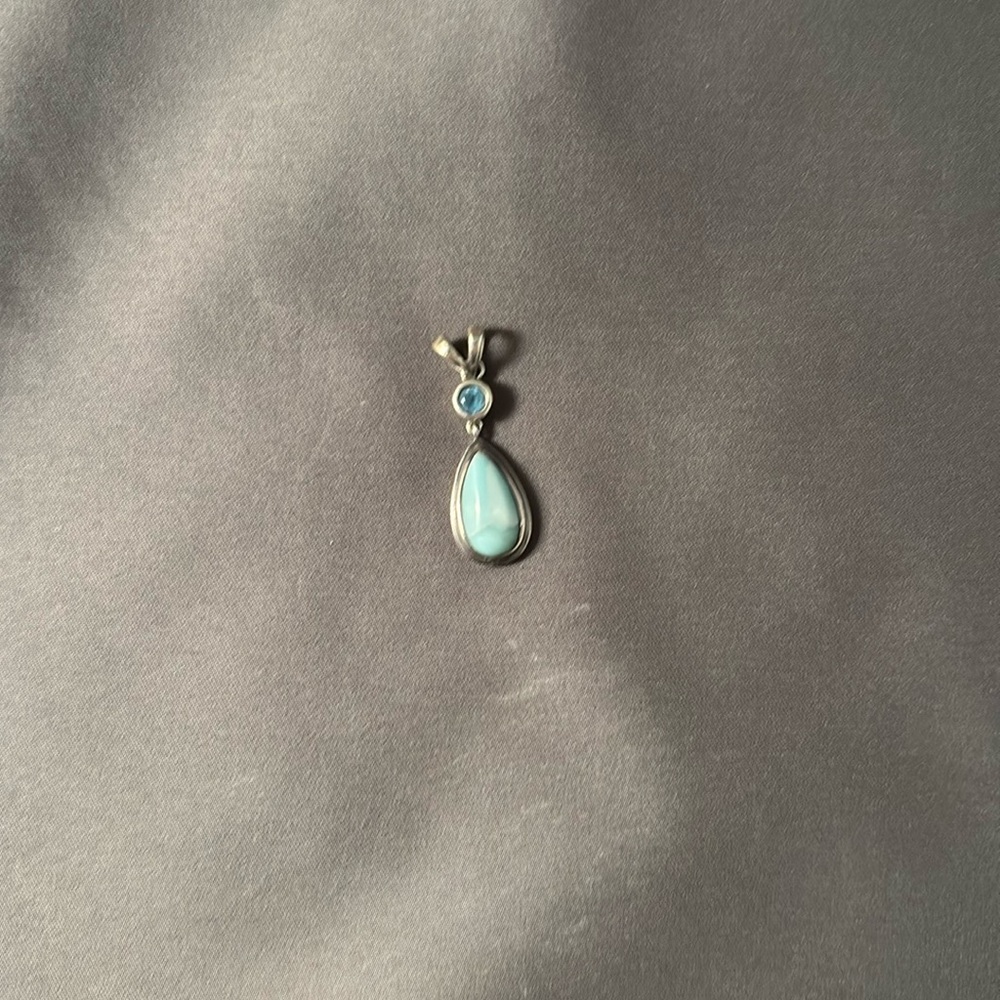 Elegant Larimar, Blue Topaz and Silver Labradorite Necklace